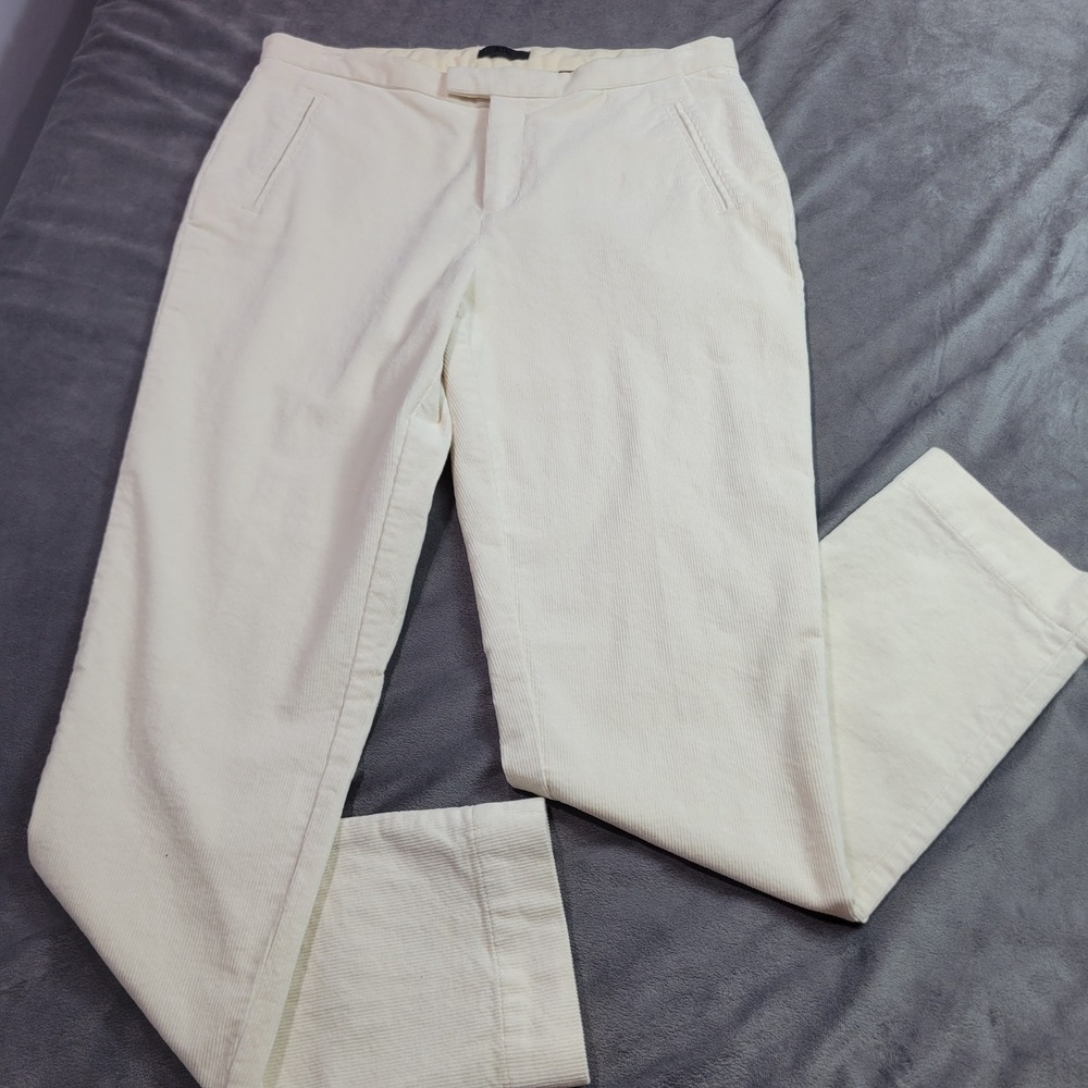 ATM Anthony Thomas Melillo Womens Cream Corduroy Straight Leg Pants AW9142-NJ